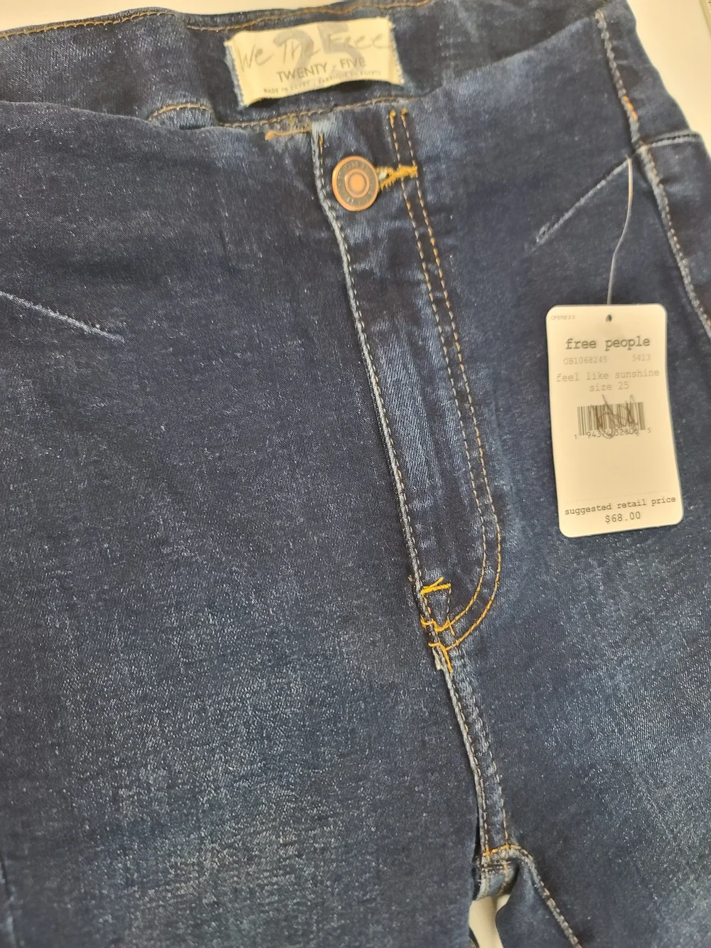 Free People Dark Blue Skinny Jeans